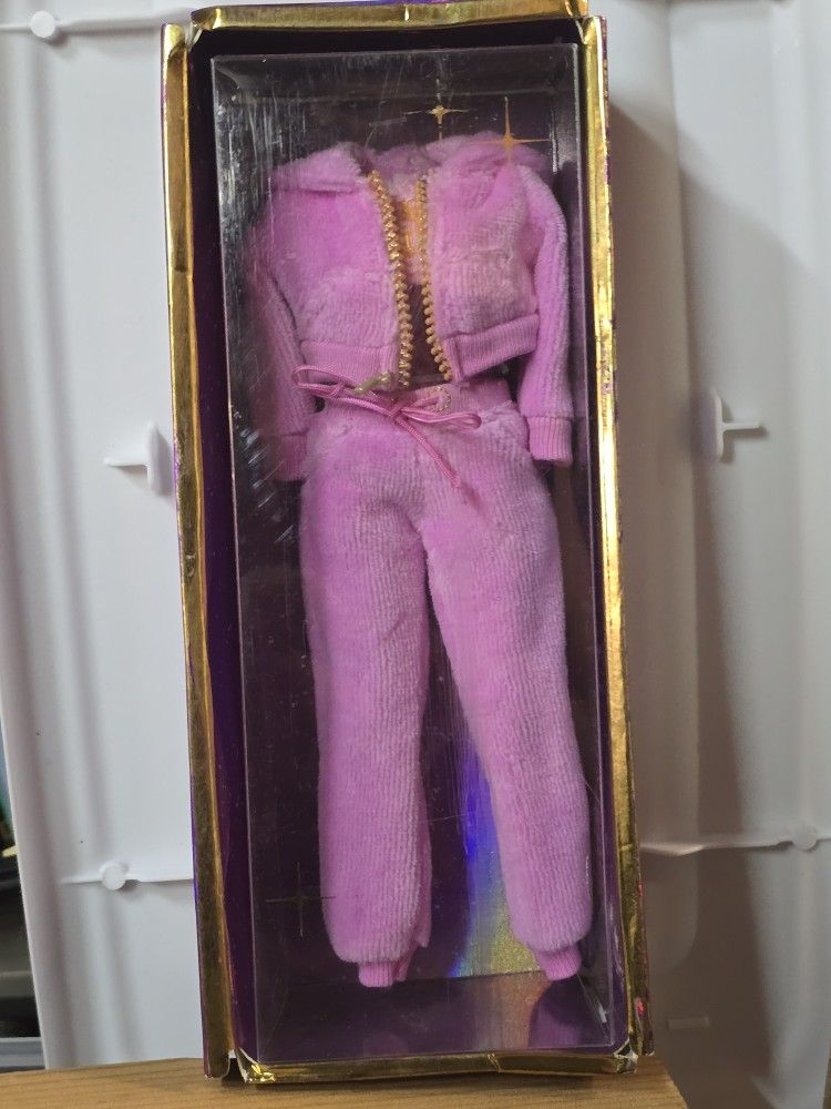 Vintage BARBI Pink Fuzzy Track Suit