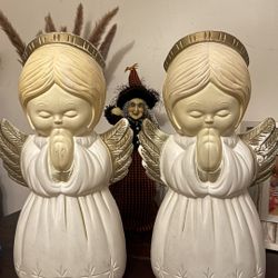 Vintage Grand Venture Angel Blowmold Blow Mold Christmas Manger Nativity 18"