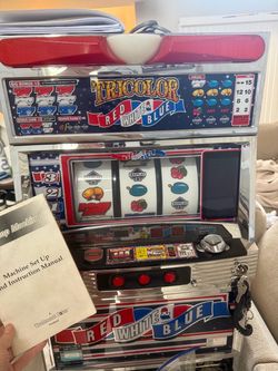 Tricolor Red White & Blue Slot Machine with Manual
