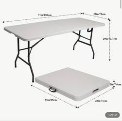 🪑 Brand New 6-Foot Heavy-Duty Folding Table – NEW IN BOX