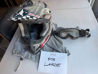 Motocross Dirt Bike Helmet w/ Goggles - Adult Large