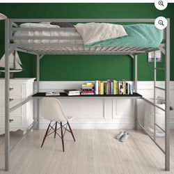 Full Size Loft Bed Frame With Desk