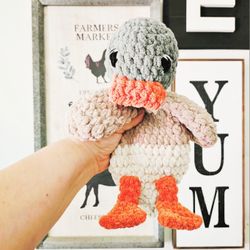 Crochet Duck Plushie Snuggler Stuffed Animal