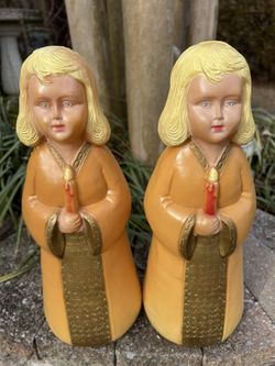 1970s 13” Union Angel Blow Molds (PAIR)-RARE Vintage Christmas