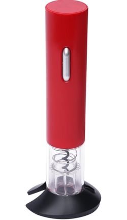 Automatic Cordless Electric Wine Opener with Foil Cutter, Rechargeable Electric Wine Bottle Opener, Red