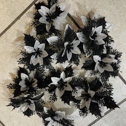 Christmas Tree Poinsettias Flower Decoration 