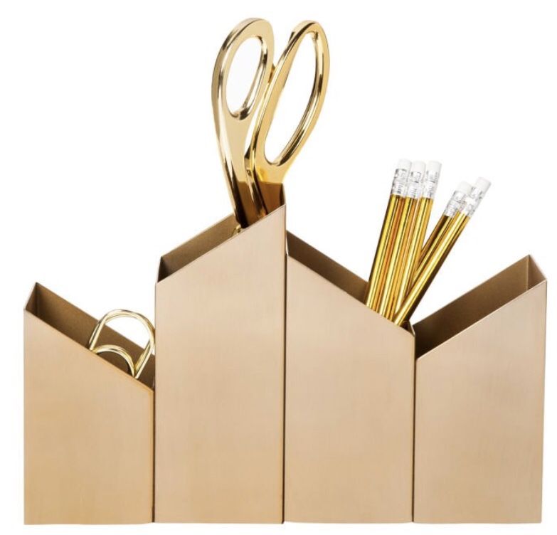 Nate Berkusâ„¢ Gold Pencil Holder