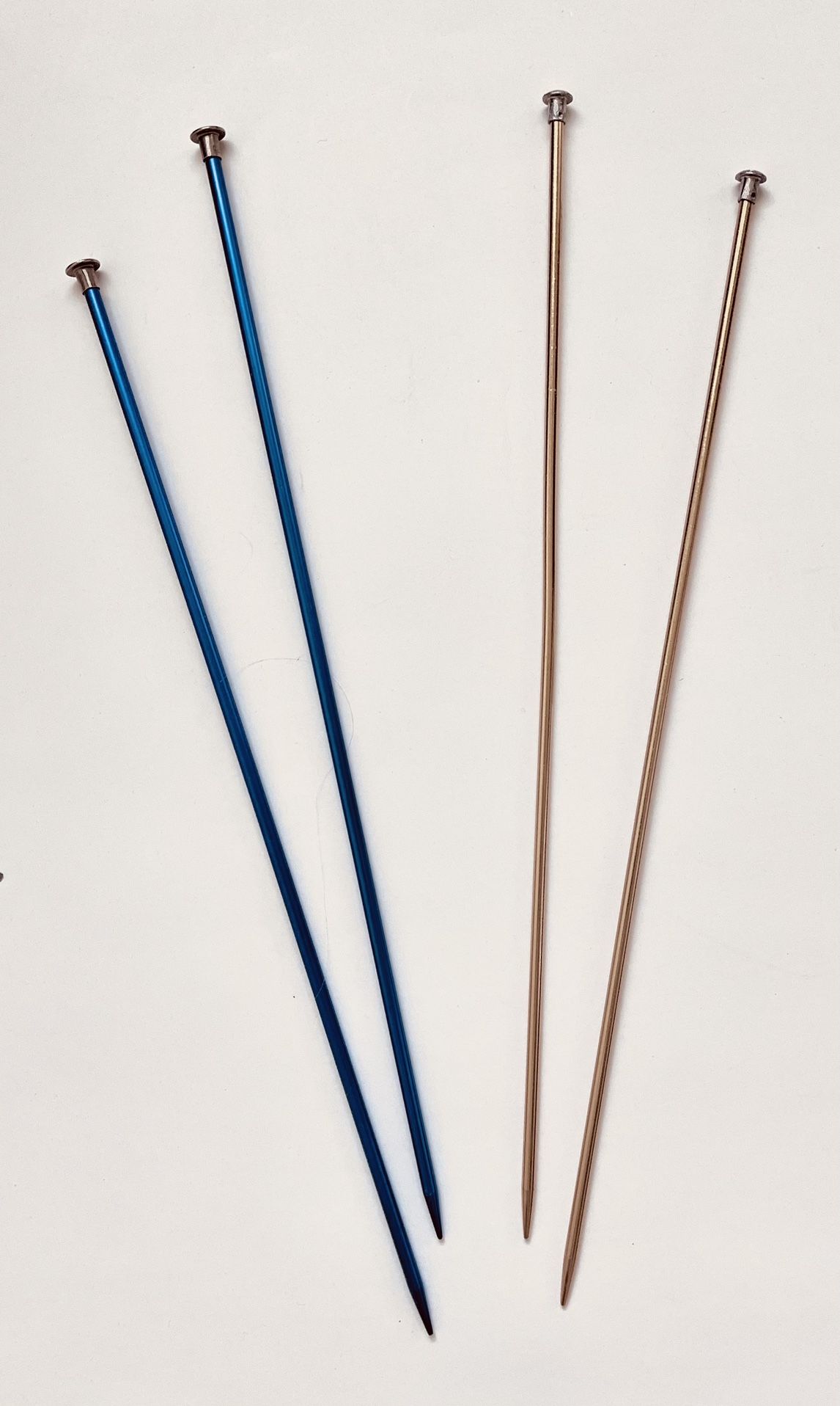 2 Pairs of 14" Anodized Aluminum Knitting Needles
