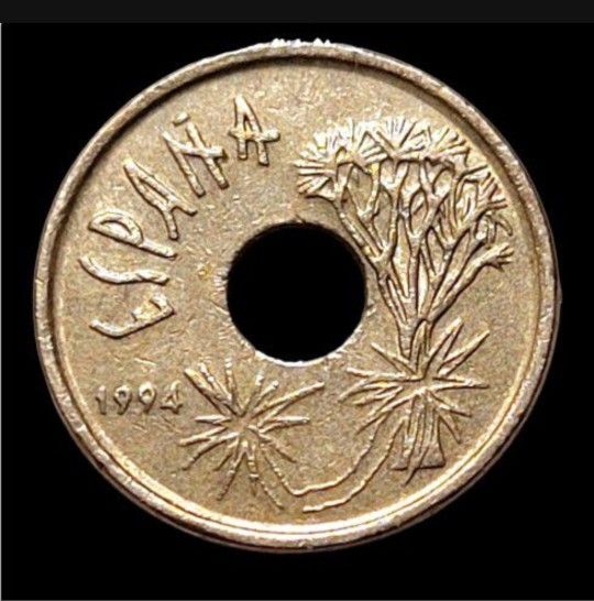 1994 Spain Canary Islands 25 Pesetas Coin 