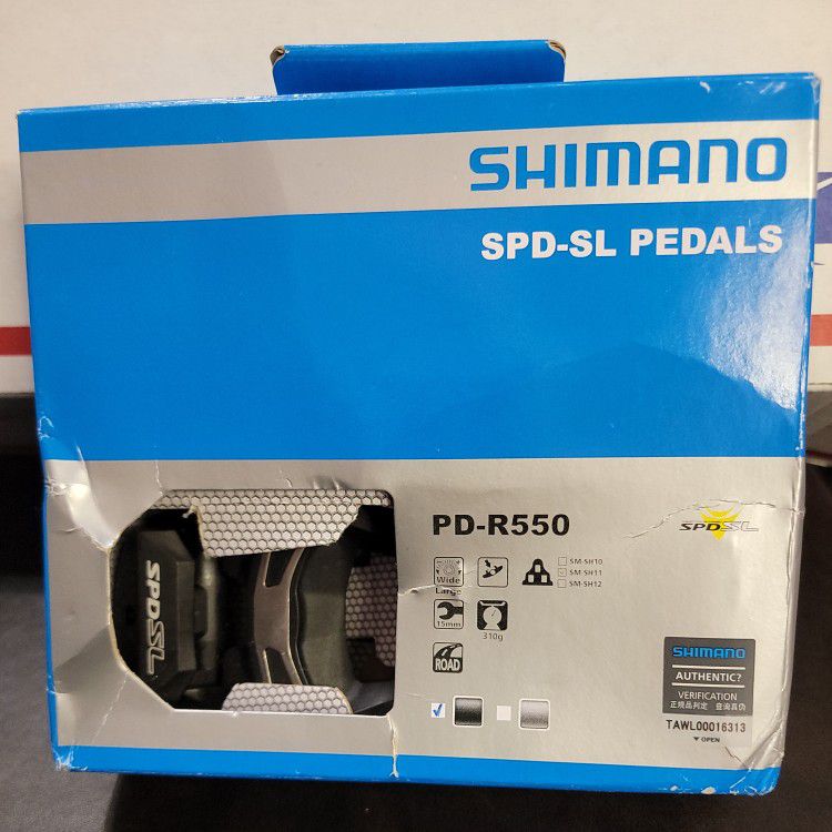 New Shimano PD-R550 SPD SL Carbon Road Clipless Pedals Black with Cleats