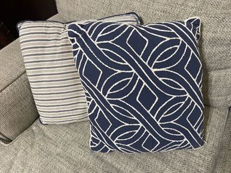 Blue and White Decorative Throw Pillows Set of 2