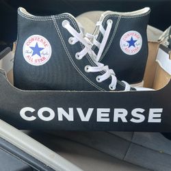 Black & White High Top Converse, Size 9