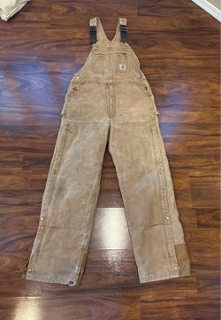 Carhartt Double knees tan & brown overalls size 36 x 34
