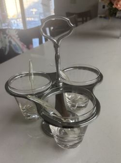 Vintage MCM Kromex Condiment Carousel Set