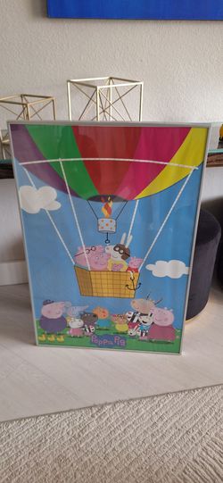 Peppa pig poster with aluminum frame