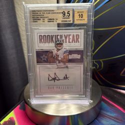 Dak Prescott AUTO Rookie Of The Year Contenders , Beckett