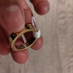 Stainless Steel Ring Size 7 Gold tone