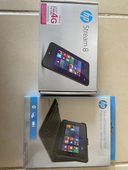 HP Stream 8 tablet with mini keyboard & case