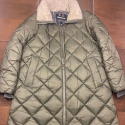 Authentic BARBOUR women jacket, dark sage color, size 10, perfect condition , wore few times on east cost.