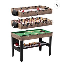 MD Sports 48" Combo Air Powered Hockey, Foosball, and Billiard Game Table