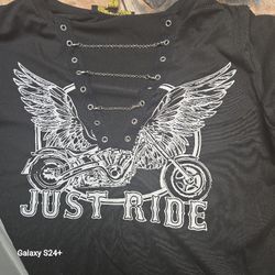 New Womens Just Ride Black Chain Top