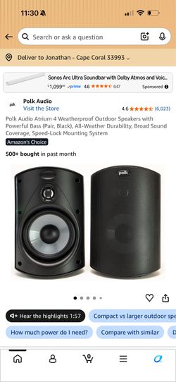 Polk Audio Atrium 4 Outdoor Speakers (Pair) – Open Box – Like