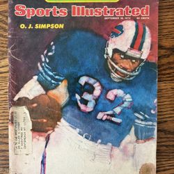 Sports Illustrated September 16, 1974 O.J. Simpson Buffalo Bills NFL Preview 