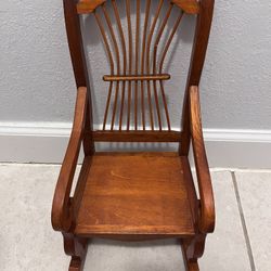 Vintage Wooden Rocking Chair for Dolls  Size 24X21X39cm