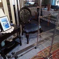 Antique Chair And Side Table