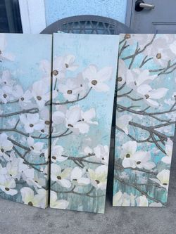 3 Flower Canvas Home Decor