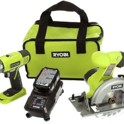 Ryobi One + P825:  Drill/driver, Circular Saw, Battery, Charger, Contractor Bar