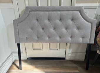 Queen, upholstered headboard, in great condition!
