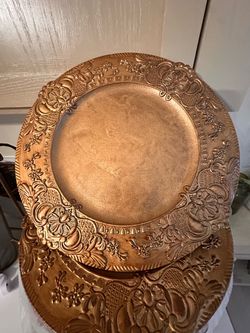 Gold Antique Look Charger Plates Wedding Birthday Party