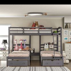Never Used -Kids Bunk Bed 3 Beds In all 