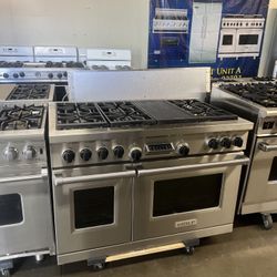 Wolf 48”Wide Dual Fuel Range Stove Stainless Steel With Grill