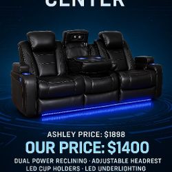Home Theater Power Reclining Sofa – LED + USB – $1,400
