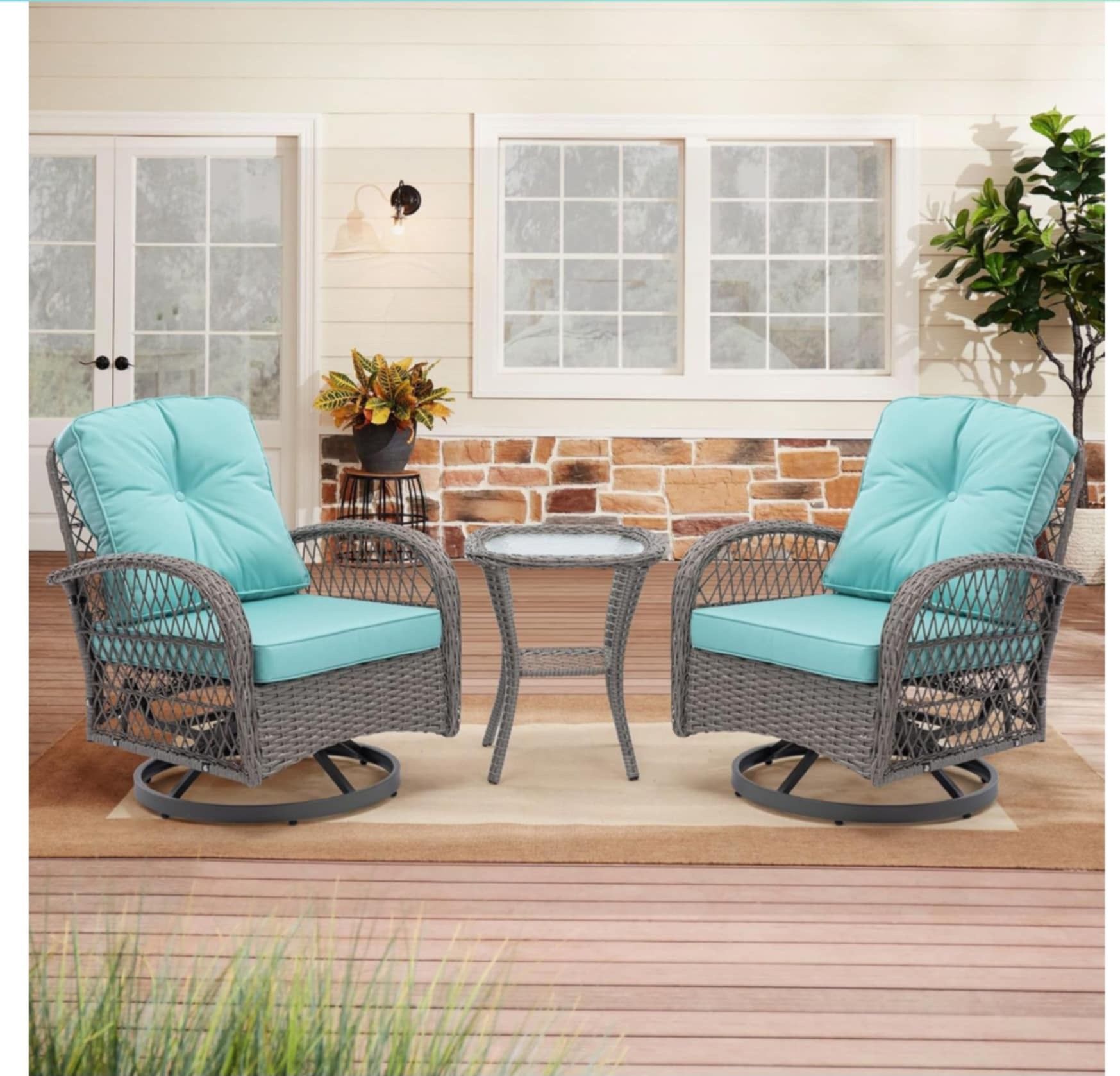 Outdoor Patio Set Rocking Chairs And Table