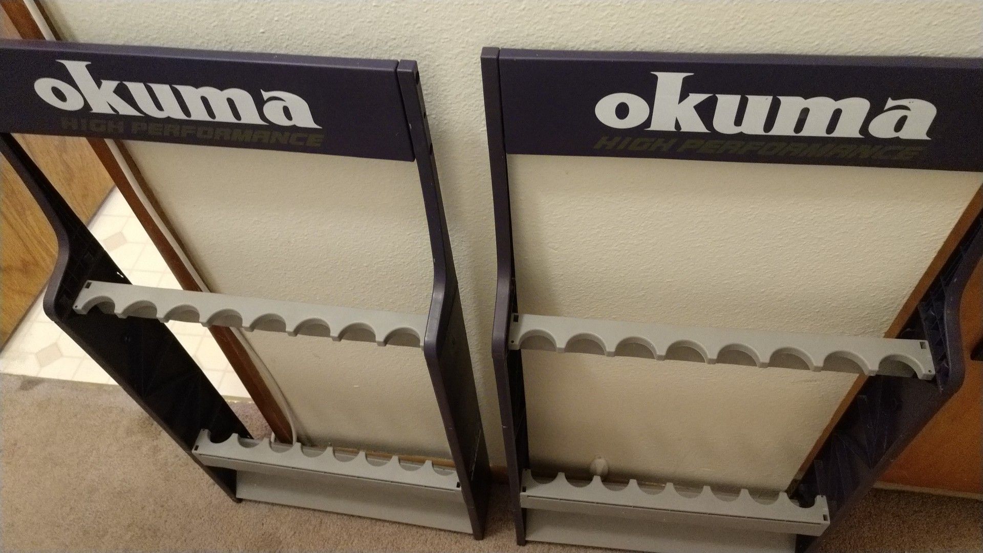 Okuma fishing rod holders display stands