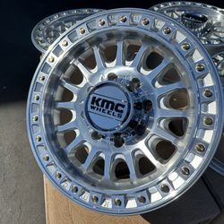 18x9 0mm 8x180 KMC IMS Wheels Chevy Silverado 2500 Rims 3500 GMC Sierra