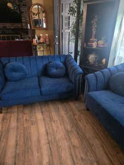 Blue couches