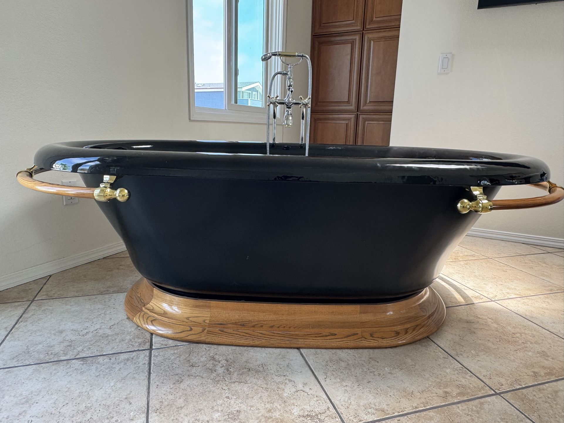 Vintage Black Kohler Soaking Tub -Porcelain Enamel