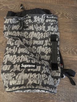 Supreme Fat Tip Jacquard Denim Backpack 'Black' 300