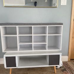 Shoe Cubby with Bench Cushion