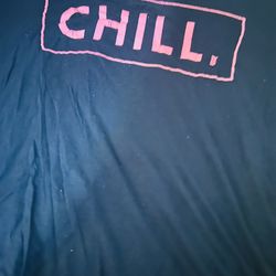 Plus Size 3X “CHILL” Graphic T-Shirt Black Pink Stripe