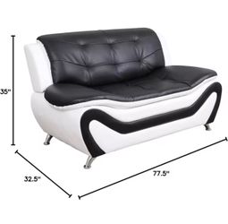 Piece Modern Faux Leather Sofa Set