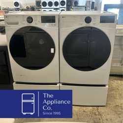 LG Front Load Washer and Gas Dryer Set w/ Pedestals