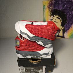Size 4c - Kids Red Flint Jordan 13's - $80