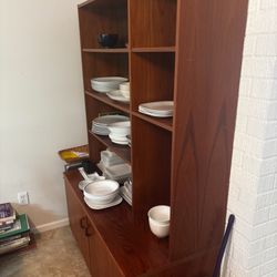 Vintage Teak China Hutch
