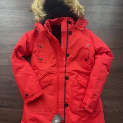 New Winter Jacket - Long Length Quilted Bubble Puffer Parka - Heavyweight Weather Resistant Coat, size M, runs smaller