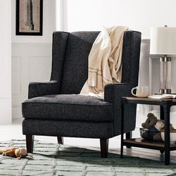 *Brand New* Stone & Beam Highland Modern Wingback Living Room Accent Chair (Caviar)